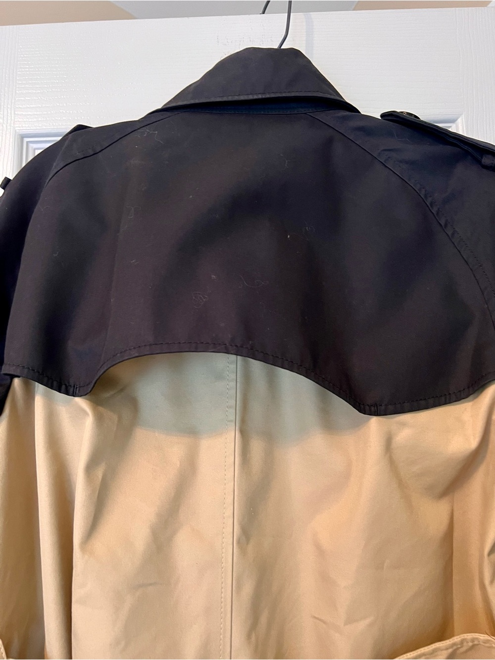 Coach Two-Tone Black and Beige Trench Coat - Picture 6 of 7